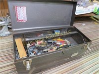 Nice metal tool box w contents pocket knife