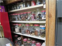 all glass jars with nuts & bolts type assorted