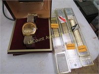 Bulova watch and new old stock watch bands