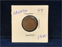 1940 Canadian one cent piece