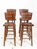(4) Wooden Barstool Chairs