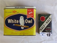 White Owl & Half and Half Tobacco Tins