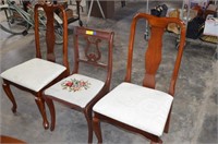 Three Vintage Chairs. One Nice Needlepoint Seat