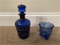 2 Pieces of Cobalt Blue Style Glassware