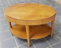 Mid-century oval, end table 26" long, lower shelf