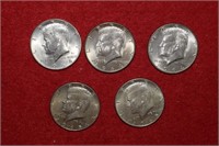 (5) 1964 & 1965 Kennedy Half Dollars