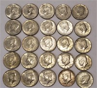 25 - 1965-1968 Kennedy Half Dollars
