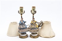 (2) Antique Lovely Lady Lamps
