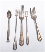 (4) Silver Plated Flatware Forks & Sterling Spoon