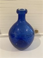 Heavy Blown Glass Cobalt Blue Jar