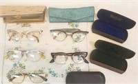 Antique Eye Glasses: 2 pair of women's w/ cases...