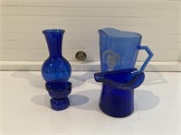 4 Pieces of Cobalt Blue Glass