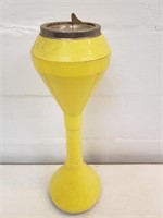 Vintage 21" tall  Acton pedestal ashtray, yellow -