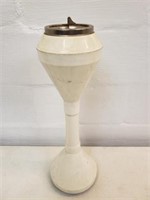 Vintage 21" tall Acton pedestal ashtray, white -