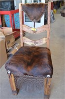 Cowhide Desk Chair w/Leather Trim Matches 78A