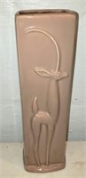 1959 Maddux of Calf. 13" vase w/ gazelle each side