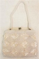 Walborg Antique white beaded evening purse &