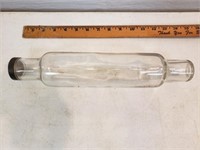 Glass rolling pin with metal cap