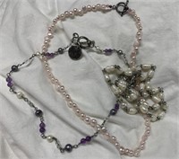 (2) Sterling & Freshwater Pearl Necklaces, and