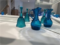 2 Blue Art Glass Pieces