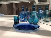 Blue Presidential Themed Art Glass