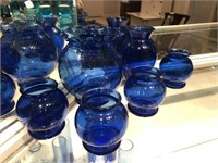 6 Contemporary Cobalt Blue Vases