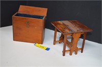 Vtg. Salesman's Sample Dropleaf Table in Box