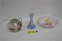Czechoslovakia  Vase, Bavarian Bowl & Chinese
