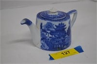 Vintage Flow Blue Teapot