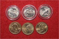 Three U.S. Quarters & Three Presidential Quarters