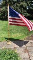 Vintage American Flag, Flagpole & Stand