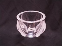 Lalique crystal 4 1/4" high vase, mid-century