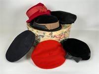6 Vintage hats & Hatbox