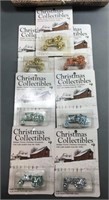 Lot of 8 Christmas Collectibles Tractors