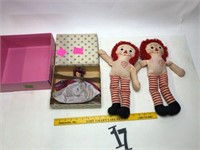 2 Raggedy Ann dolls, Mickey Mouse watch, Story