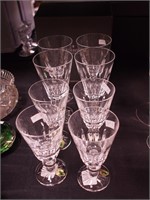Eight pieces of Waterford crystal: four white