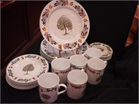 24 pieces of French china marked Rochard: