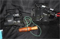 Duck Call, 2 Pair of Bushnell Binoculars