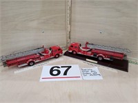 2 franklin mint metal fire trucks