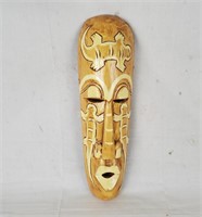 Carved Wood Mask Tiki Or African Style Lizards