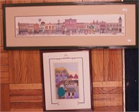 Two framed artisan pieces: