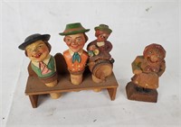 Carved Wood Collectable Bottle Stoppers & Statue