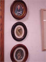 Three images of women in oval frames