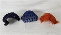 Lot Of 3 Vintage Flapper Hats Feathers & More