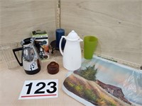 kitchen items, canvas, lamp shade