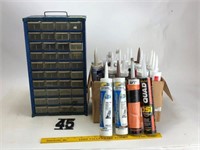 Caulking tubes & parts cabinet