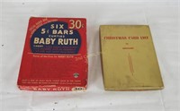 Collectible Paper Lot Baby Ruth Box Xmas Cards