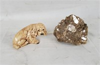 Mineral Rock Chunk & Cocker Spaniel Figure