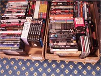 Two boxes of DVD movies and TV series,