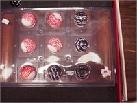 Venetian tic-tac-toe set with handblown marbles